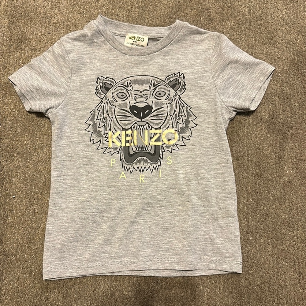 KENZO KIDS Younger Boys Grey Tiger T-Shirt